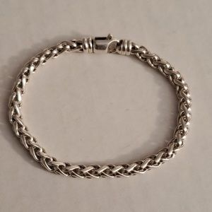 Gorgeous Sterling Silver Wheat Chain Bracelet!  David Yurman look alike